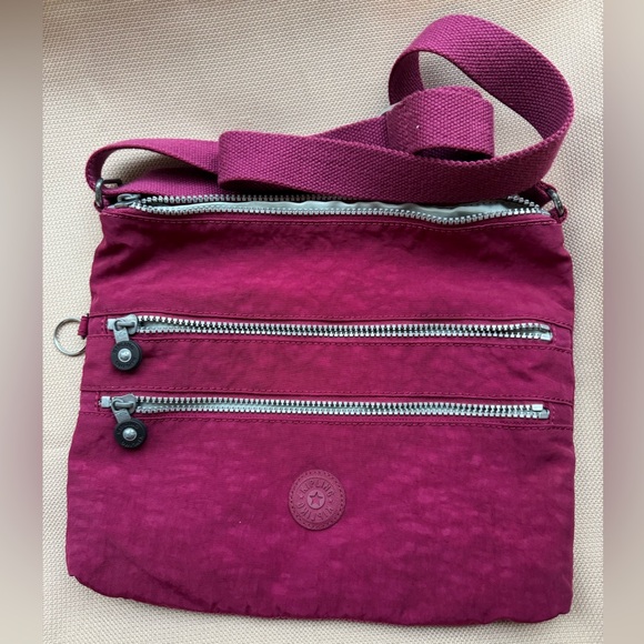 Kipling Alvar Very Berry Pink Nylon Travel Adjustable Crossbody Bag - Picture 1 of 8